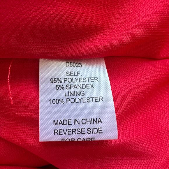 Alexia Admor Ocean Flare Split Sleeve Midi Sheath Dress V-Neck Red - Picture 10 of 11